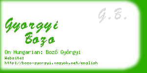 gyorgyi bozo business card
